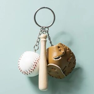 Baseball Glove Bat and Ball Charm Keychain ⚾️
